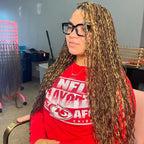 Deep Wave Highlight Ombre Color Bulk Human Hair Knotless Boho Braids Virgin No Weft Extensions 1/3/5 Packs