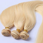 Straight 613 Blonde Color Bundles with 4x4 Lace Closure Human Virgin Hair
