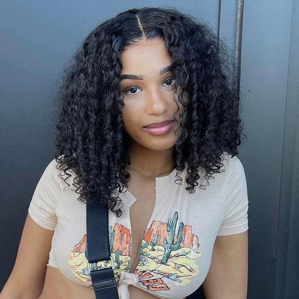 Subscribers-Only Water Wave Bob Wig 100% Glueless Wear Go Wig Pre-cut 7x5 HD Lace With Elastic Drawstring