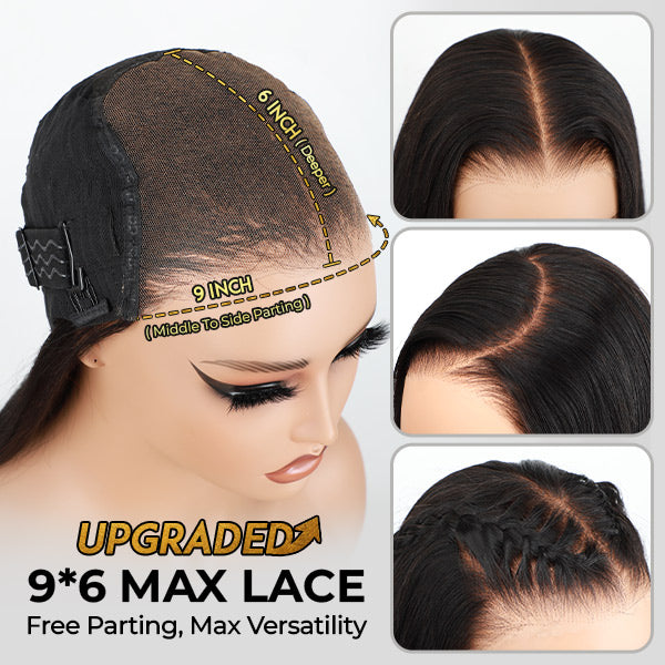 HairHive Straight Layered Cut Wear Go Glueless Wig Bleached Knots Pre Cut HD Lace Wig