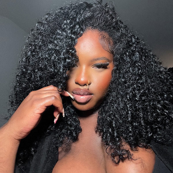 3 In 1 Half Wig | Glueless Invisible Water Wave Wear Go Half Wig Flip Over Human Hair Wig