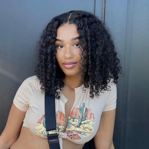 HairHive Wear Go Wigs Water Wave Bob Wig 10-16 inches Pre Cut 7x5 HD Lace Closure Short Glueless Wig With Elastic Drawstring