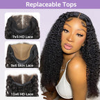 HairHive Kinky Curly Replaceable Zip Lace Tops For Block Wig