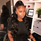 Body Wave Ponytail With Clip In 100% Human Hair Wrap-around Magic Velcro Ponytail Extension Quality Hair
