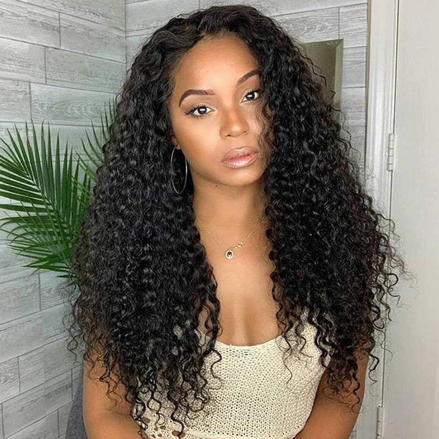 360 Lace Front Wigs Kinky Curly Mongolian Virgin Human Hair Natural Looking Lace Wigs