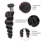 4 Bundles Loose Wave Human Virgin Hair Natural Black