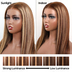 Straight Hair 4/27 Highlight Ombre Color Wear Go Glueless Wig Pre-Cut Lace Beginner Friendly