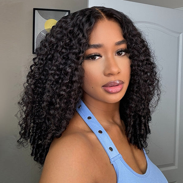 HairHive Burmese Curly Invisi-Drawstring Pre-Cut Lace 360 Glueless Wig With Bleached Knots Snug Fit Wear Go Wig