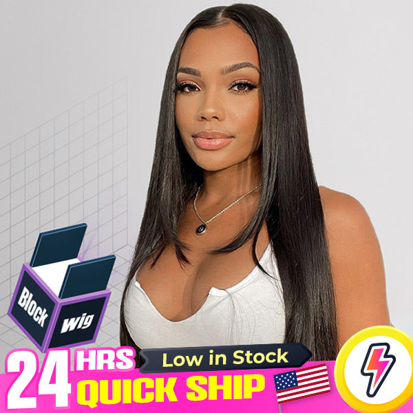 24h Shipping | HairHive Block Wig Straight Hair Bleached Knots Wig With Optional Replaceable Zip Lace Tops