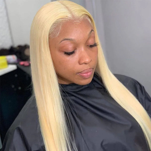 Straight 613 Blonde Color Bundles with 4x4 Lace Closure Human Virgin Hair