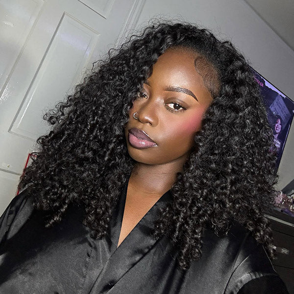 HairHive Burmese Curly Invisi-Drawstring Pre-Cut Lace 360 Glueless Wig With Bleached Knots Snug Fit Wear Go Wig