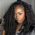 HairHive Burmese Curly Glueless Wigs Elastic Drawstring Snug Fit Wear Go Wigs With Finger Coils Ends