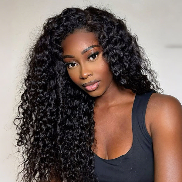 HairHive Burmese Curly Glueless Wigs Elastic Drawstring Snug Fit Wear Go Wigs With Finger Coils Ends