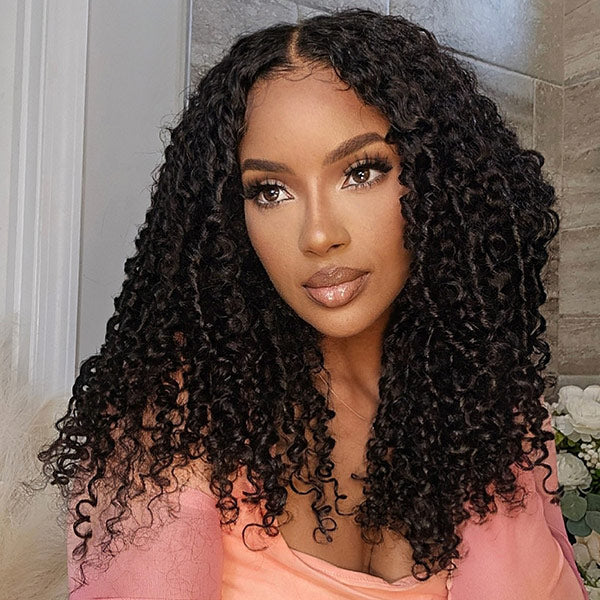 HairHive Burmese Curly Invisi-Drawstring Pre-Cut Lace 360 Glueless Wig With Bleached Knots Snug Fit Wear Go Wig