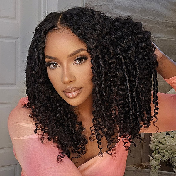 HairHive Burmese Curly Invisi-Drawstring Pre-Cut Lace 360 Glueless Wig With Bleached Knots Snug Fit Wear Go Wig
