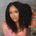HairHive Burmese Curly Glueless Wigs Elastic Drawstring Snug Fit Wear Go Wigs With Finger Coils Ends