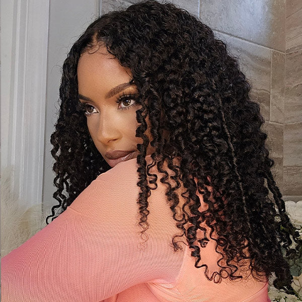 HairHive Burmese Curly Invisi-Drawstring Pre-Cut Lace 360 Glueless Wig With Bleached Knots Snug Fit Wear Go Wig