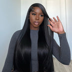 Silk Straight Glueless Pre-Bleached Knots Elastic Drawstring 13x4 13x6 HD Lace Frontal Wig 100% Human Hair Wear Go Wig