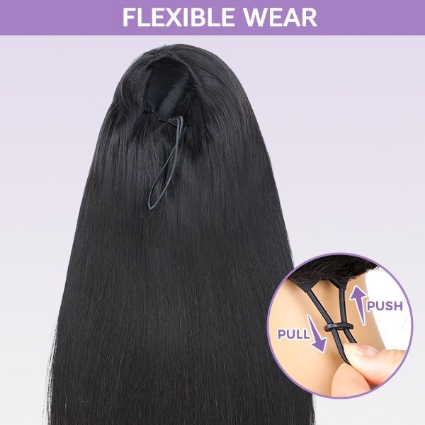 3 In 1 Half Wig | Natural Look Invisible Straight Wear Go Half Wig For Versatile Styling
