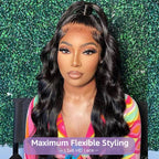 HairHive Block Wig Body Wave Bleached Knots Wig With Optional Replaceable Zip Lace Tops