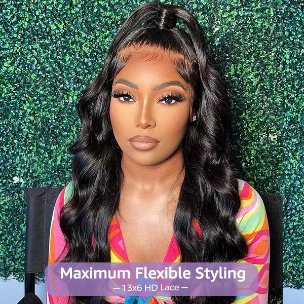 HairHive Block Wig Body Wave Bleached Knots Wig With Optional Replaceable Zip Lace Tops