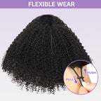 3 In 1 Half Wig | Kinky Curly Glueless Wear Go Half Wig Invisible Hairline Protective Style