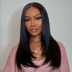 HairHive Straight Layered Cut Wear Go Glueless Wig Bleached Knots Pre Cut HD Lace Wig