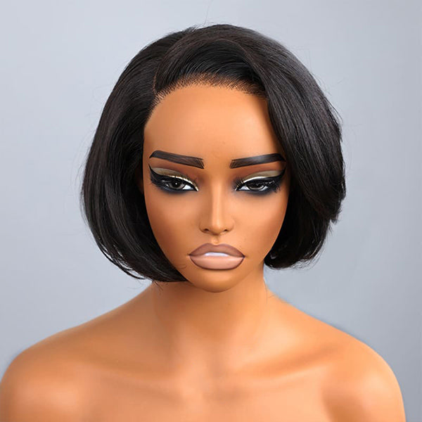 HairHive Straight Blow Out Hair Cut Bob Wig Pre-Cut HD Lace Wear Go Glueless Wig