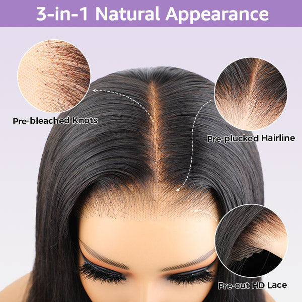 HairHive Pre-Bleached Knots Deep Wave Hair Drawstring Wear Go Glueless Wigs 7x5 Pre Cut HD Lace Closure Wigs With Pre Plucked Nautral Hairline