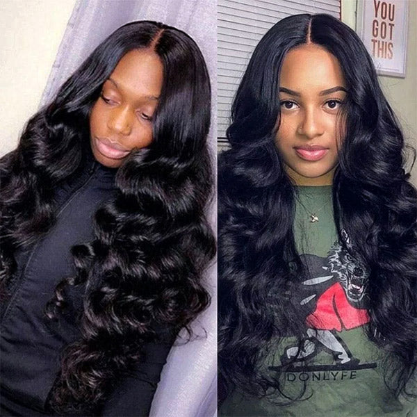 Loose Wave Human Hair 4 Bundles with 4*4 Lace Clsoure Natural Black