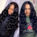 Loose Wave Human Hair 4 Bundles with 4*4 Lace Clsoure Natural Black