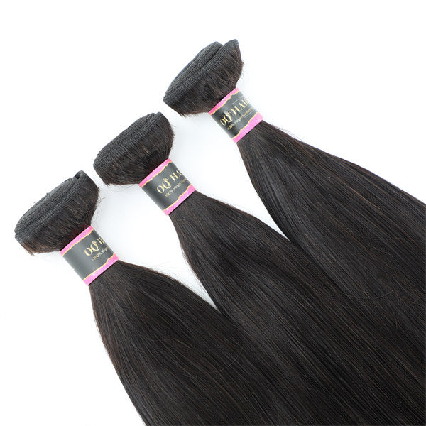 Straight Hair Virgin Human Hair 3 Bundles With 4x4 Lace Closure