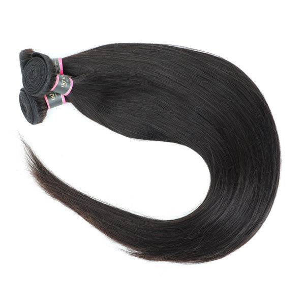 Straight Hair Virgin Human Hair 3 Bundles With 4x4 Lace Closure