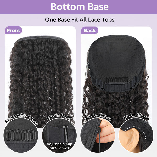 HairHive Straight Wavy Curly Bottom Base For Block Wig
