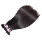 Straight Hair Virgin Human Hair 3 Bundles With 4x4 Lace Closure