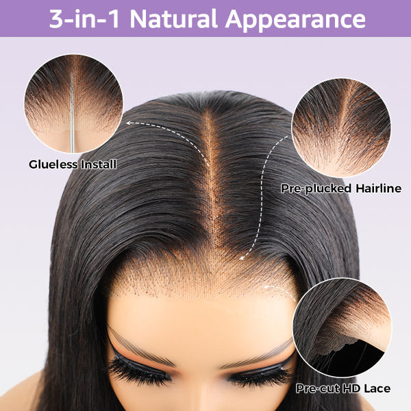 HairHive Wear Go Bob Wig 100% Glueless Pre-cut 7x5 HD Lace Wigs Preplucked With Natural Hairline Human Hair Wigs
