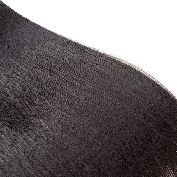 Straight Hair Virgin Human Hair 3 Bundles With 4x4 Lace Closure