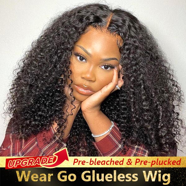 HairHive Pre Bleached Plucked Wear Go Glueless Wigs With Natural Hairline Pre Cut Lace 4x4 Lace Closure Wig