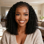 HairHive M-Cap Afro Curly Glueless Wig Pre Braided Snug Fit Bleached Knots Pre-cut 9x6 Lace Wear Go Wig With Elastic Drawstring