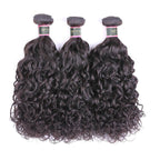 Natural Wave Virgin Human Hair 3 Bundles With 4x4 Lace Closure