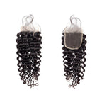 Deep Wave Virgin Human Hair 3 Bundles With 4x4 Lace Closure