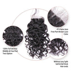 Natural Wave Virgin Human Hair 3 Bundles With 4x4 Lace Closure