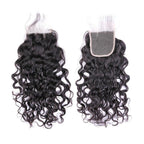 Natural Wave Virgin Human Hair 3 Bundles With 4x4 Lace Closure