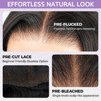 HairHive Afro Curly Glueless 9x6 T Part Lace Wear Go Wig Pre-Bleached Tiny Knots Natural Frontal Look