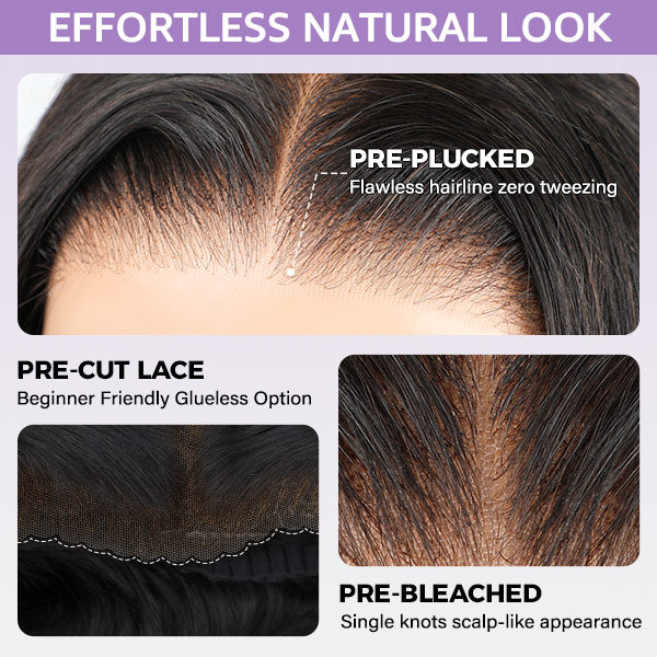 HairHive Afro Curly Glueless 9x6 T Part Lace Wear Go Wig Pre-Bleached Tiny Knots Natural Frontal Look