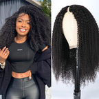 Sunber $100 Off Kinky Curly V Part Wig No Glue No Leave Out Human Hair Wigs