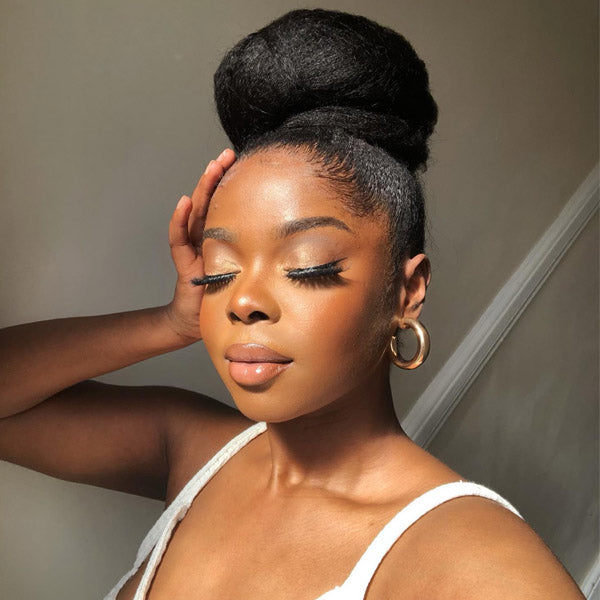HairHive Yaki Straight Invisi-Drawstring Flexible Fit 360 Glueless Wig Pre-Cut Lace Pre Bleached Knots