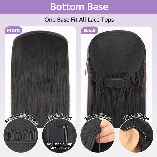 HairHive Straight Wavy Curly Bottom Base For Block Wig
