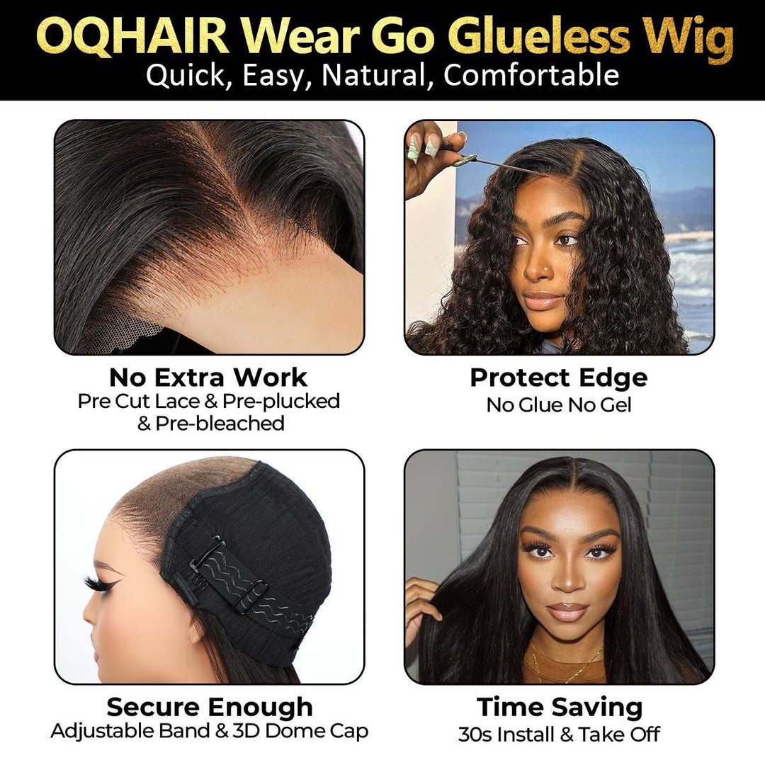 CLEARANCE | Kinky Straight Wear Go Glueless Wigs 7x5 Lace Closure Wigs 100% Human Hair For Women