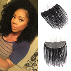 Kinky Curly 13x4 Lace Frontal Human Virgin Hair Skin Melt
